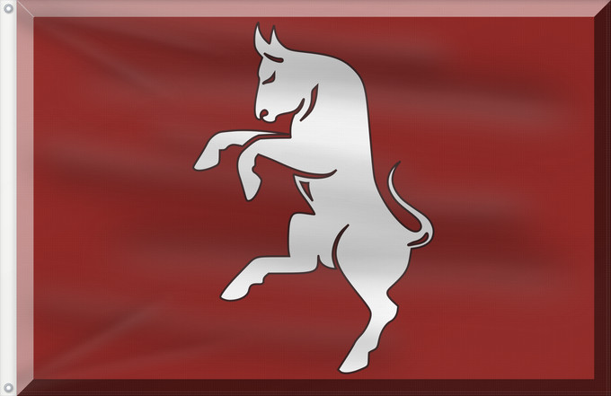Drapeau, avec deux œillets métalliques et guindant renforcé : Garnet with white bull	This W3C-unspecified vector image was created with Inkscape	Grenat avec taureau blanc	Granate con toro blanco	Garnet mit weißem Stier	Granata con toro bianco