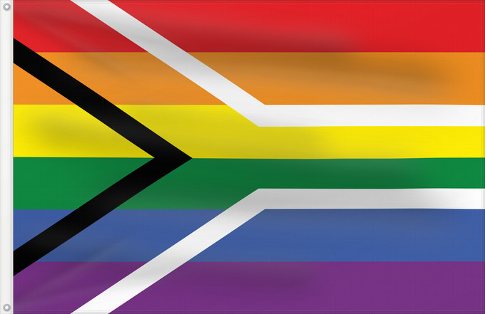 Drapeau, avec deux œillets métalliques et guindant renforcé : Gay Flag of South Africa	The  Gay Flag of South Africa   see http //web