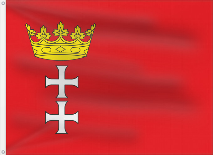 Drapeau, avec deux œillets métalliques et guindant renforcé : Gdansk