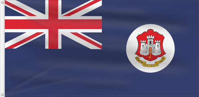 Drapeau, avec deux œillets métalliques et guindant renforcé : Gibraltar 1875-1921