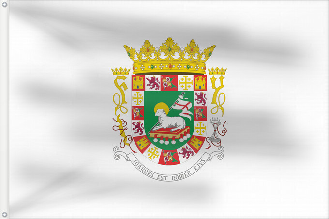 Drapeau, avec deux œillets métalliques et guindant renforcé : Governor of Puerto Rico	Gouverneur de Porto Rico	Estandarte del Gobernador de Puerto Rico	Gouverneur von Puerto Rico	Governatore di Porto Rico	Gubernator Portuum Divum