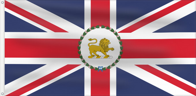 Drapeau, avec deux œillets métalliques et guindant renforcé : Governor of Tasmania  1875–1876	Governor of Tasmania  1875	Gouverneur de Tasmanie (1875–1876)	Gobernador de Tasmania (1875–1876)	Gouverneur von Tasmanien (1875–1876)	Governatore della Tasmania (1875–1876)