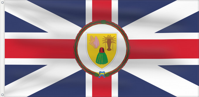 Drapeau, avec deux œillets métalliques et guindant renforcé : Governor of the Turks and Caicos Islands	Gouverneur des îles Turques-et-Caïques	Gobernador de las Islas Turcas y Caicos	Gouverneur der Turks- und Caicosinseln	Governatore delle Isole Turks e Caicos