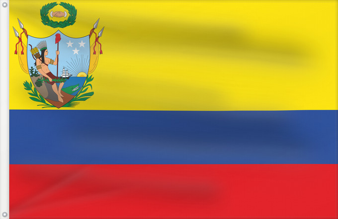 Drapeau, avec deux œillets métalliques et guindant renforcé : Gran Colombia  1819-1820	Gran Colombia	Premier drapeau de la Grande Colombie	Gran Colombia decretada el 17 de diciembre de 1819, usada entre el 17 de diciembre de 1819 y el 10 de enero de 1820, y en el Departamento de Venezuela entre el 17 de diciembre de
