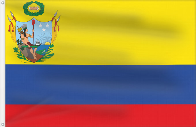 Drapeau, avec deux œillets métalliques et guindant renforcé : Gran Colombia  1819-1820, version 1	Gran Colombia	Grande Colombie (1819-1820, version 1)	Gran Colombia (1819-1820, versión 1)	Großkolumbien (1819-1820, Version 1)	Gran Colombia (1819-1820, versione 1)