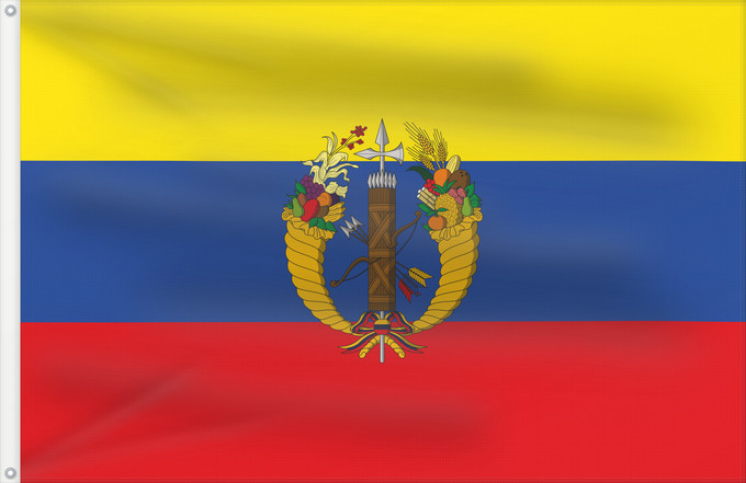 Drapeau, avec deux œillets métalliques et guindant renforcé : Gran Colombia  1821-1830, version 2	Gran Colombia	Grande Colombie (1821-1830, version 2)	Gran Colombia (1821-1830, versión 2)	Großkolumbien (1821-1830, Version 2)	Gran Colombia (1821-1830, versione 2)