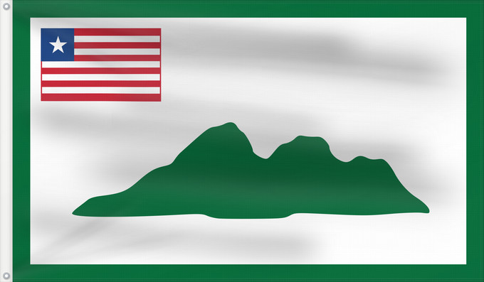 Drapeau, avec deux œillets métalliques et guindant renforcé : Grand Cape Mount County Liberian County of Grand Cape Mount Comté de Grand Cape Mount Condado de Grand Cape Mount Contea di Grand Cape Mount