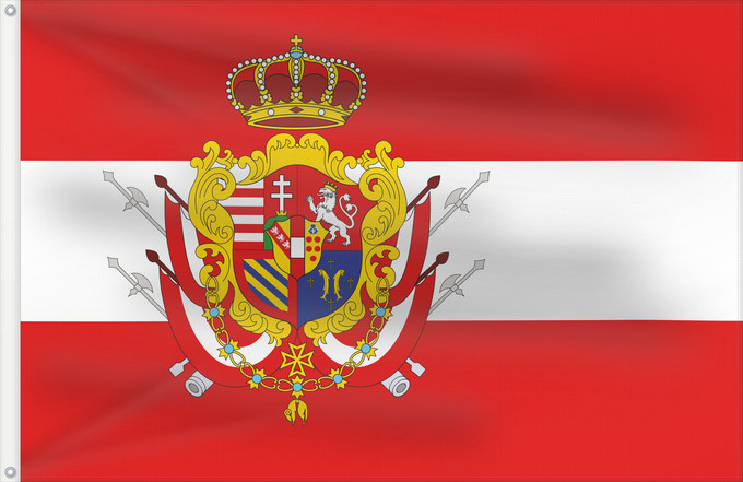 Drapeau, avec deux œillets métalliques et guindant renforcé : Grand Duchy of Tuscany  1840	Grand Duchy of Tuscany	Grand-Duché de Toscane (1840)	Gran Ducado de Toscana (1840)	Großherzogtum Toskana (1840)	Granducato di Toscana (1840)