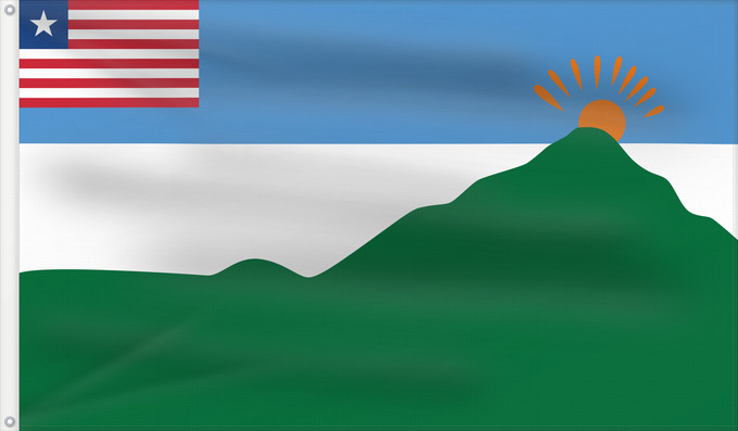 Drapeau, avec deux œillets métalliques et guindant renforcé : Grand Gedeh County	Liberian County of Grand Gedeh	Comté de Grand Gedeh	Condado de Grand Gedeh	Contea di Grand Gedeh