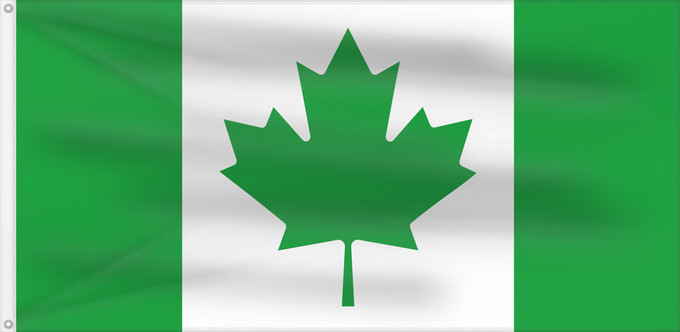 Drapeau, avec deux œillets métalliques et guindant renforcé : Green Flag of Canada	Version of Image Green Canada Flag