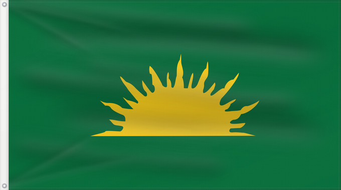 Flag, with two metal eyelets and reinforced hoist: Green Sunburst	Irish  Green Sunburst	An Gal Gréine