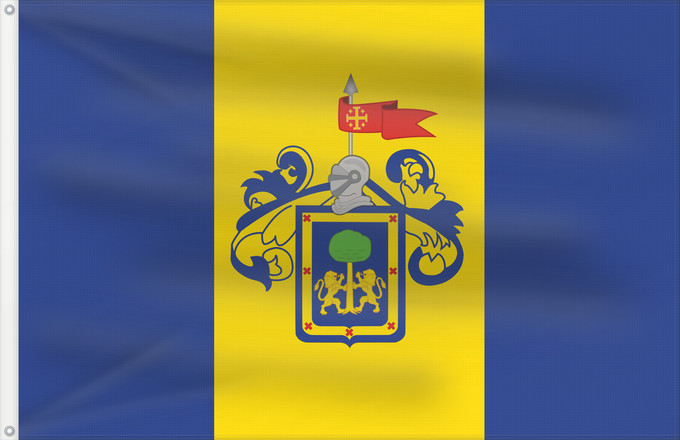 Drapeau, avec deux œillets métalliques et guindant renforcé : Guadalajara México Alternative flag of the Mexican municipality of Guadalajara Guadalajara (Mexique) (alternative) Alternativa del municipio mexicano de Guadalajara Guadalajara (Mexiko) (alternativ) Guadalajara (Messico) (alternativa)
