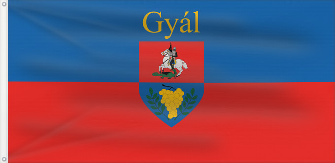 Drapeau, avec deux œillets métalliques et guindant renforcé : Gyál