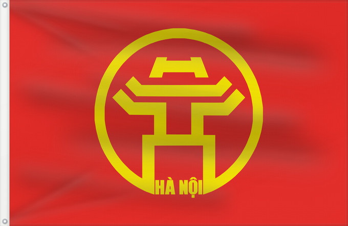 Drapeau, avec deux œillets métalliques et guindant renforcé : Hanoi proposal Hanoi (proposal) Hanoï (proposition) Hanoi (propuesta) Hanoi (Entwurf) Hanoi (proposta) The form of flag of Hanoi hiệu kỳ Hà Nội which was proposed in 2010