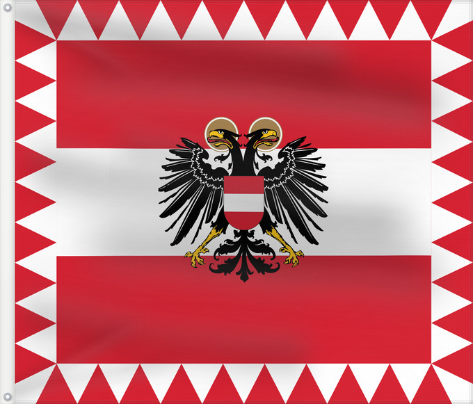 Drapeau, avec deux œillets métalliques et guindant renforcé : High Officials of the Federal State of Austria	High Officials of the Federal State of Austria  1936–1938	État fédéral d'Autriche - Drapeau des hauts fonctionnaires (1936-1938)	Estado Federal de Austria - Bandera de Altos Funcionarios (1936-1938)	Bundessta