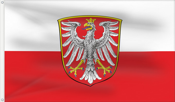 Flag, with two metal eyelets and reinforced hoist: Hissflagge der Stadt Frankfurt am Main