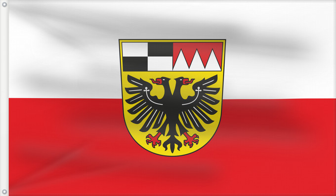 Drapeau, avec deux œillets métalliques et guindant renforcé : Hissflagge des Landkreises Ansbach German district of Ansbach Hissflagge des Landkreises Ansbach, Bayern
