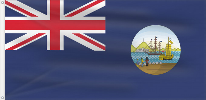 Drapeau, avec deux œillets métalliques et guindant renforcé : Hong Kong  1876–1941 and 1945–1955	Hong Kong  1876-1955 , confirmed officially 1910