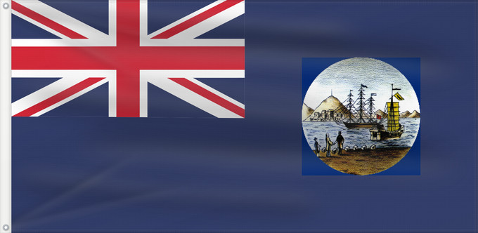 Drapeau, avec deux œillets métalliques et guindant renforcé : Hong Kong  1910-1955	Hong Kong  1910 - 1955	Флаг Гонконга  1910 - 1955	香港旗幟  1910年 - 1955年