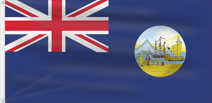 Drapeau, avec deux œillets métalliques et guindant renforcé : Hong Kong  1955–1959	Hong Kong 1955 to 1959	Hong Kong (1955–1959)	Hongkong (1955–1959)