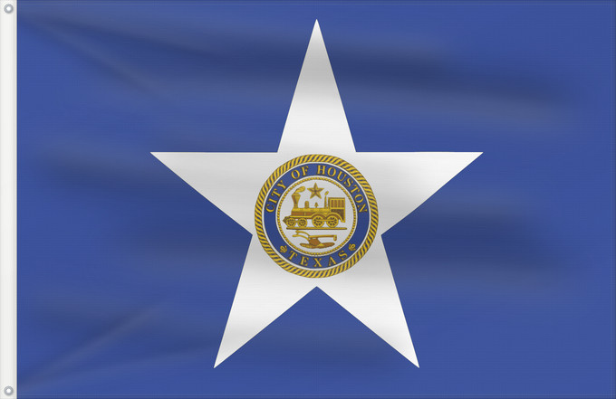 Drapeau, avec deux œillets métalliques et guindant renforcé : Houston, Texas Houston Ciudad de Houston