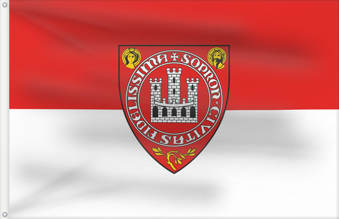 Drapeau, avec deux œillets métalliques et guindant renforcé : HUN Sopron	Sopron, Hungary	Sopron in Ungarn