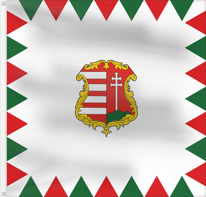 Drapeau, avec deux œillets métalliques et guindant renforcé : Hungary  1848	Used by Hungarians during the revolution of 1848 and 1849	Hongrie (1848)	Hungría (1848)	Ungarn (1848)	Ungheria (1848)