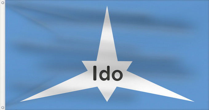 Drapeau, avec deux œillets métalliques et guindant renforcé : Ido	Flago di Ido