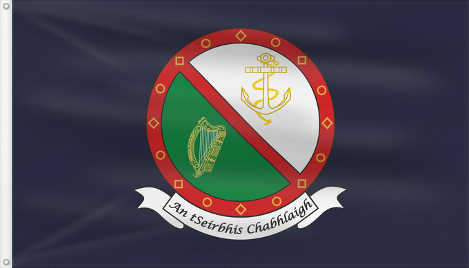 Drapeau, avec deux œillets métalliques et guindant renforcé : Irish Naval Service Naval Service of Ireland Service naval irlandais Servicio Naval de Irlanda Marine der irischen Streitkräfte Servizio navale irlandese