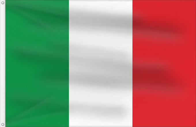 Drapeau, avec deux œillets métalliques et guindant renforcé : Italiana foto	Italy	Italie	Italia	Italien	Italiana