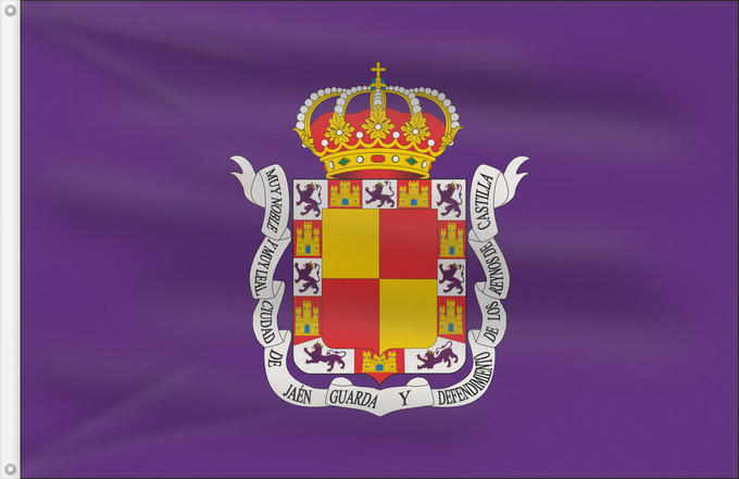 Drapeau, avec deux œillets métalliques et guindant renforcé : Jaén	City of Jaén  Andalusia, Spain	Ciudad de Jaén  Andalucía, España