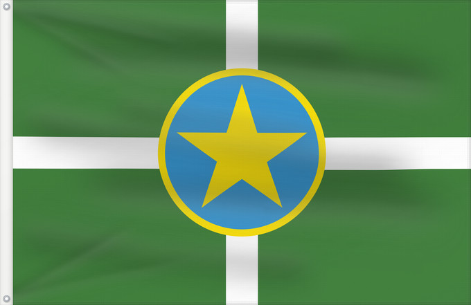 Drapeau, avec deux œillets métalliques et guindant renforcé : Jackson, Mississippi	En Jackson, Mississippi
