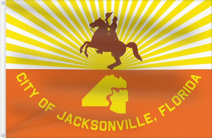 Drapeau, avec deux œillets métalliques et guindant renforcé : Jacksonville, Florida City flag of Jacksonville, Florida, United States Jacksonville, Floride