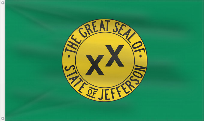 Flag, with two metal eyelets and reinforced hoist: Jefferson state The proposed flag of the unofficial state of Jefferson