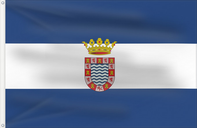 Drapeau, avec deux œillets métalliques et guindant renforcé : Jerez Jerez de la Frontera, City of Andalusia, Spain Jerez de la Frontera