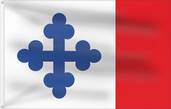 Drapeau, avec deux œillets métalliques et guindant renforcé : Jirnsum vlag Dorpsvlaggen Friesland
