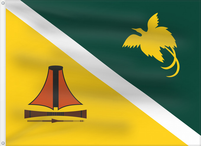 Drapeau, avec deux œillets métalliques et guindant renforcé : Jiwaka	Papua New Guinean Provincial flag of Jiwaka