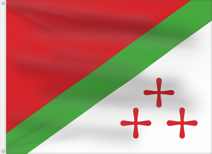Drapeau, avec deux œillets métalliques et guindant renforcé : Katanga	State of Katanga  1960–1963	État du Katanga (1960-1963) (recto)	Estado de Katanga (1960-1963) (anverso)	Staat Katanga (1960-1963) (Vorderseite)	Stato del Katanga (1960-1963) (dritto)