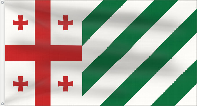 Drapeau, avec deux œillets métalliques et guindant renforcé : Kingdom of Abkhazia	Western Georgia and Abkhazia in the 14th century and 15th century as depicted in the maps 1  2  of cartographers Angelino Dulcert and Gabriel de Valsecca	Royaume d'Abkhazie (XIVe-XVe siècle)	Reino de Abjasia (siglos XIV-XV)	Königreich 