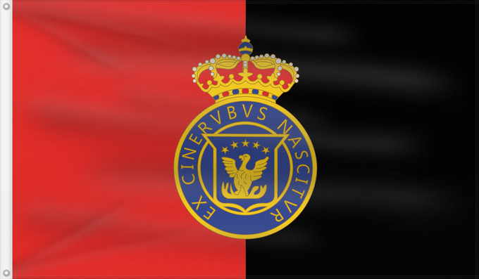 Drapeau, avec deux œillets métalliques et guindant renforcé : Haiti  1814–1820	Kingdom of Haiti  1811-1820	Royaume d Haïti  1811-1820	Reino de Haiti  1811-1820	Königreich Haiti (1811-1820)	Regno di Haiti (1811-1820)	La Reĝlando de Haitio  1811-1820	Wayòm Ayiti  1811-1820
