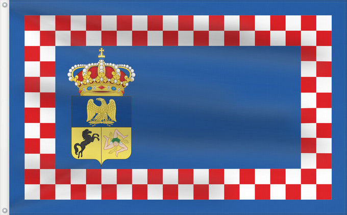 Drapeau, avec deux œillets métalliques et guindant renforcé : Kingdom of Naples  1811	Napoleonic Kingdom of Naples, from 1811 to 1815	Royaume de Naples (1811-1815)	Reino de Nápoles (1811-1815)	Königreich Neapel (1811-1815)	Regno di Napoli napoleonico tra il 1811 e il 1815, contenente anche il nuovo stemma delle Due 