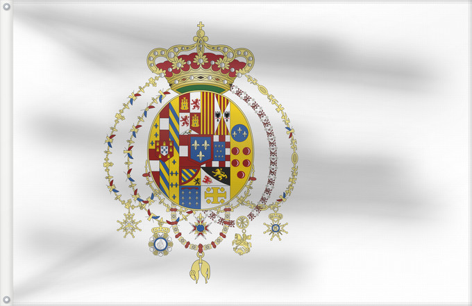 Flag, with two metal eyelets and reinforced hoist: Kingdom of the Two Sicilies  1816	It is easy to put a border around this flag image	Royaume des Deux-Siciles (1816)	Reino de las Dos Sicilias (1816)	Königreich beider Sizilien (1816)	Analisi illustrata dello stemma