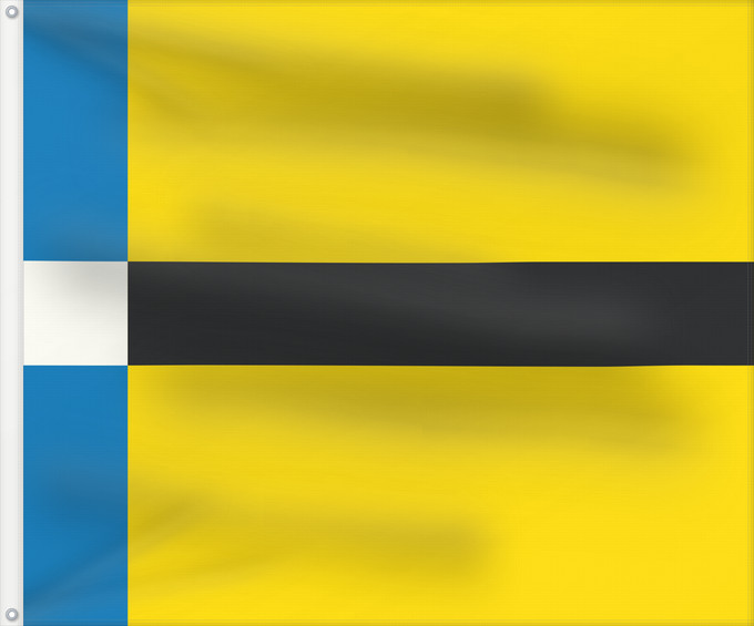 Drapeau, avec deux œillets métalliques et guindant renforcé : Kornwerderzand Doarpsflagge fan Koarnwertersân
