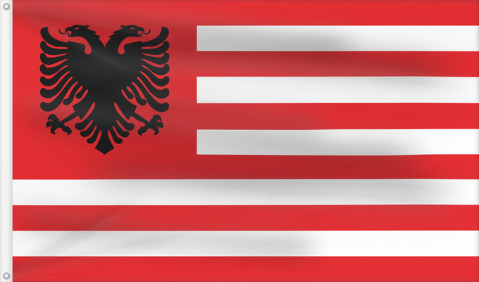 Drapeau, avec deux œillets métalliques et guindant renforcé : Kosovo  DioGuardi s proposal	DioGuardi proposal for a new flag of Kosovo	Kosovo (proposition de DioGuardi)	Kosovo (propuesta de DioGuardi)	Kosovo (DioGuardi-Vorschlag)	Kosovo (proposta DioGuardi)