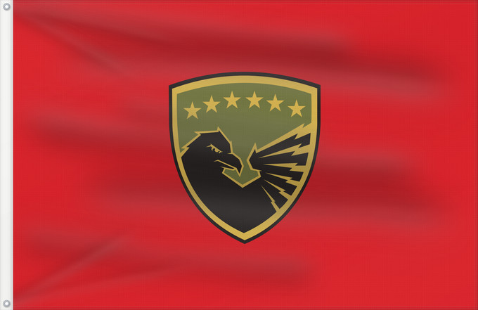 Drapeau, avec deux œillets métalliques et guindant renforcé : Kosovo Security Force	Force de sécurité du Kosovo	Fuerza de Seguridad de Kosovo	Sicherheitskraft des Kosovo	Forza di sicurezza del Kosovo