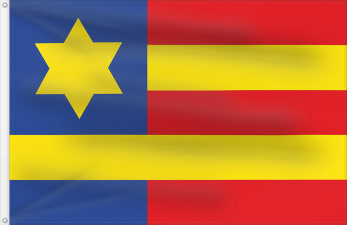 Drapeau, avec deux œillets métalliques et guindant renforcé : Koudum vlag	Gemeente Koudum