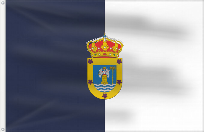 Drapeau, avec deux œillets métalliques et guindant renforcé : La Palma with CoA	La Palma island  Canary Islands	La Palma avec CoA	Palma  Islas Canarias	La Palma mit Wappen	La Palma con stemma