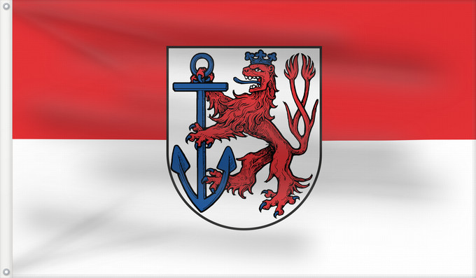 Drapeau, avec deux œillets métalliques et guindant renforcé : Landeshauptstadt Duesseldorf	State capital of Düsseldorf	Capitale de Düsseldorf	Düsseldorf - Bandera de la capital estatal	Landeshauptstadt Düsseldorf	Düsseldorf - Bandiera della capitale di stato