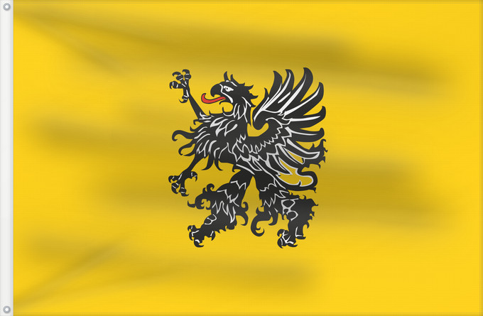 Drapeau, avec deux œillets métalliques et guindant renforcé : Landkreises Ostvorpommern	German former district of Ostvorpommern	L ancien arrondissement allemand de Poméranie-Occidentale-de-l Est	Ostvorpommern (distrito anterior)	Ehemaligen Landkreises Ostvorpommern  Die Flagge des Landkreises zeigt die Farbe Gold  G