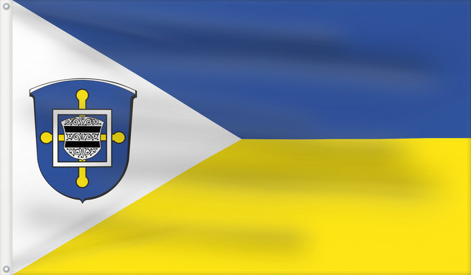 Drapeau, avec deux œillets métalliques et guindant renforcé : Langenselbold	Langenselbold, Hesse, Germany	Stadt Langenselbold, Hessen, Deutschland